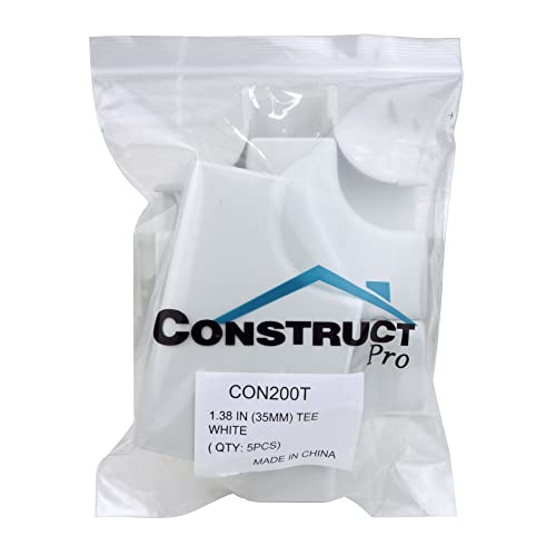 5-pack 1.38-inch T-duct adapters, white