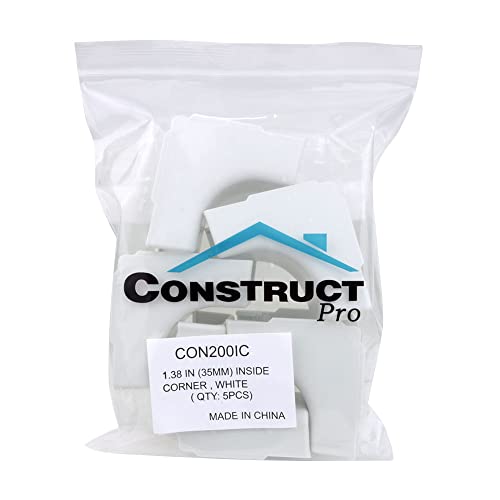 Construct Pro™ 1.38" Inside Corner Duct Adapter 5-Pack (White)